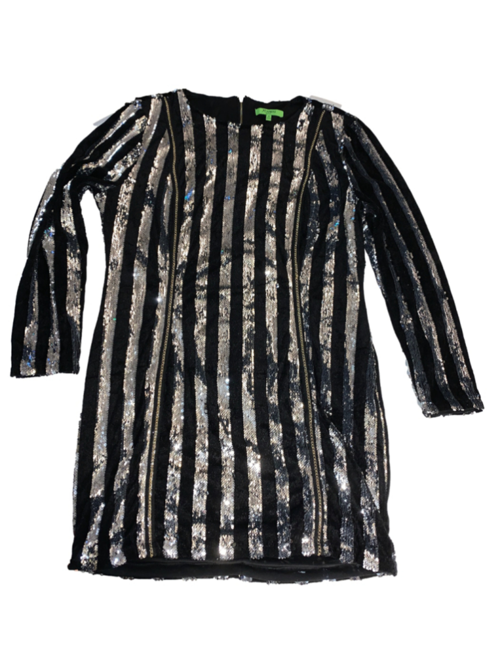 Women's Xtaren Sequin Mini Dress Black Silver Size 1X